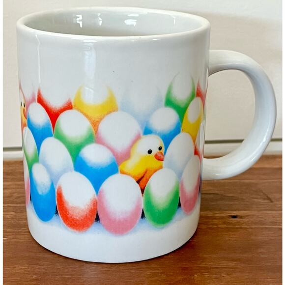 Vintage Eggs And Chick Mug Cup Houston Foods 98 Made In China Coffee Tea Cocoa - Picture 1 of 8